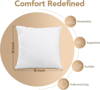 Utopia Bedding Outdoor Pillow Inserts 18 x 18 Inches (Pack of 4, White), Water Resistant Garden Throw Pillows for Patio and Porch Furniture