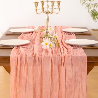 Socomi 3pcs Sage Green Cheesecloth Table Runner Summer Boho Rustic Gauze 120 inch 10FT Cheese Cloth Sheer Runner for Wedding Party Baby Shower Home Decor Holiday Decorations