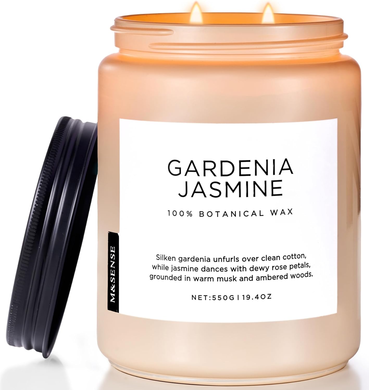 M&SENSE Eucalyptus & Mint Scented Jar Candle, Large 19.4oz Natural Soy Wax, 110-Hour Long Lasting Non-Toxic Clean Burning, Fresh Smelling Home Aromatherapy for Spa Stress Relief, Gifts for Men Women