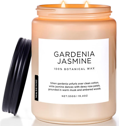 M&SENSE Eucalyptus & Mint Scented Jar Candle, Large 19.4oz Natural Soy Wax, 110-Hour Long Lasting Non-Toxic Clean Burning, Fresh Smelling Home Aromatherapy for Spa Stress Relief, Gifts for Men Women