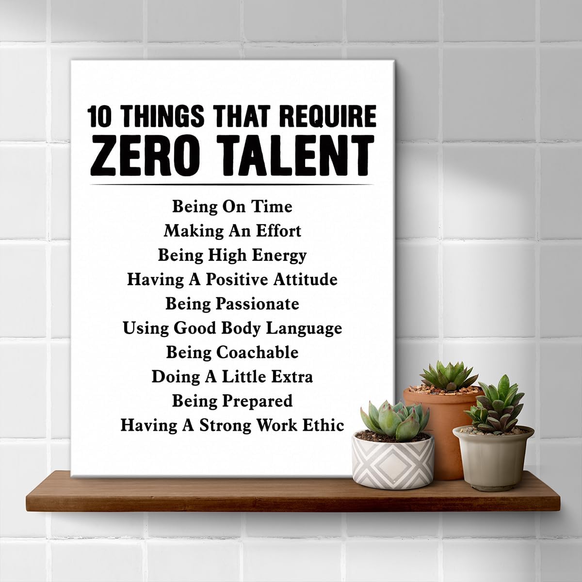 Inspirational Farmhouse Canvas Print Wall Art Decor One Small Positive Thought in the Morning Can Change Your Whole Day Sign Painting Plaque Rustic Home Decoration (8 X 8 Inches, Framed)