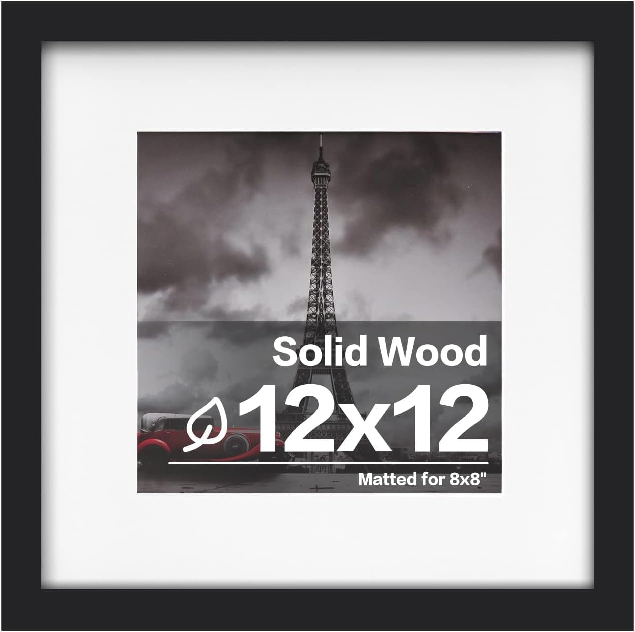 Egofine 12x16 Picture Frame Black, Covered by Plexiglass Made of Solid Wood, Display Pictures 9x12 and 11x14 with Mat or 12x16 Without Mat, for Wall Mounting Photo Frame - Colors B