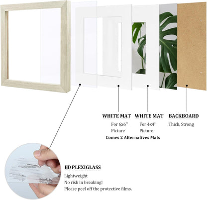 Egofine 12x16 Picture Frame Black, Covered by Plexiglass Made of Solid Wood, Display Pictures 9x12 and 11x14 with Mat or 12x16 Without Mat, for Wall Mounting Photo Frame - Colors B