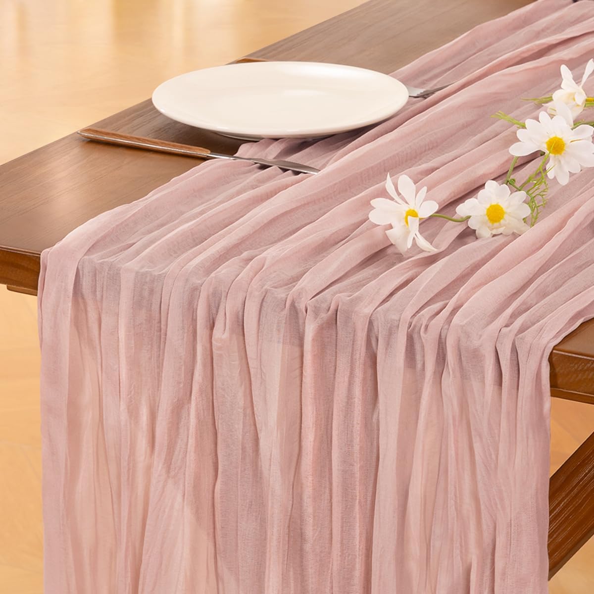Socomi 3pcs Sage Green Cheesecloth Table Runner Summer Boho Rustic Gauze 120 inch 10FT Cheese Cloth Sheer Runner for Wedding Party Baby Shower Home Decor Holiday Decorations