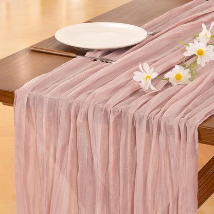 Socomi 3pcs Sage Green Cheesecloth Table Runner Summer Boho Rustic Gauze 120 inch 10FT Cheese Cloth Sheer Runner for Wedding Party Baby Shower Home Decor Holiday Decorations
