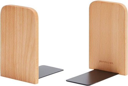 Pandapark Wood,Non-Skid Bookend for Shelves,Heavy Duty,Book Stand for CDs,1 Pair