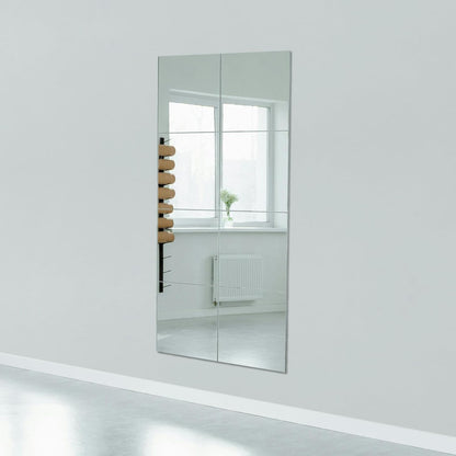 Ruomeng Home Gym Mirrors 12 Inch x 12Pcs Wall Mounted Mirror Glass Frameless Full Length Mirror Tiles for Home Gym, Bedroom, Door & Bathroom