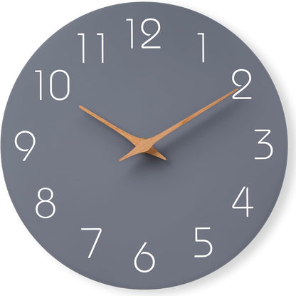 Mosewa Wall Clock 8 Inch Black Battery Operated Silent Non Ticking Simple Minimalist Rose Gold Numbers Decorative for Bedroom Living Room Kitchen Home Bathroom Office