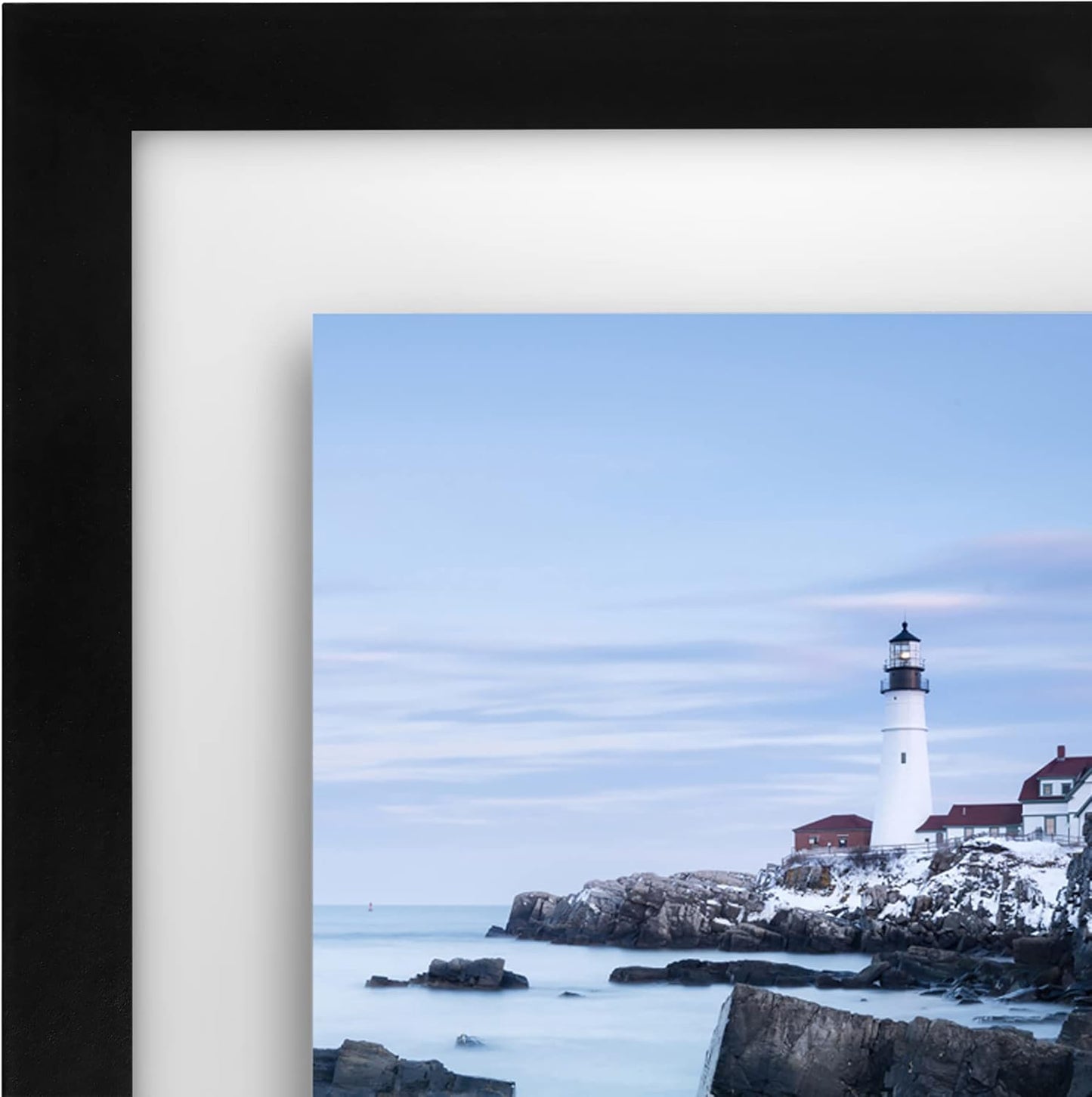 Americanflat 8.5x11 Floating Picture Frame with Polished Crystal-Clear Glass - Set of 2 - Use as 5x7 Frame or Display 4x6 Photo - Signature Float Collection - Photo Frames for Wall Display - Black