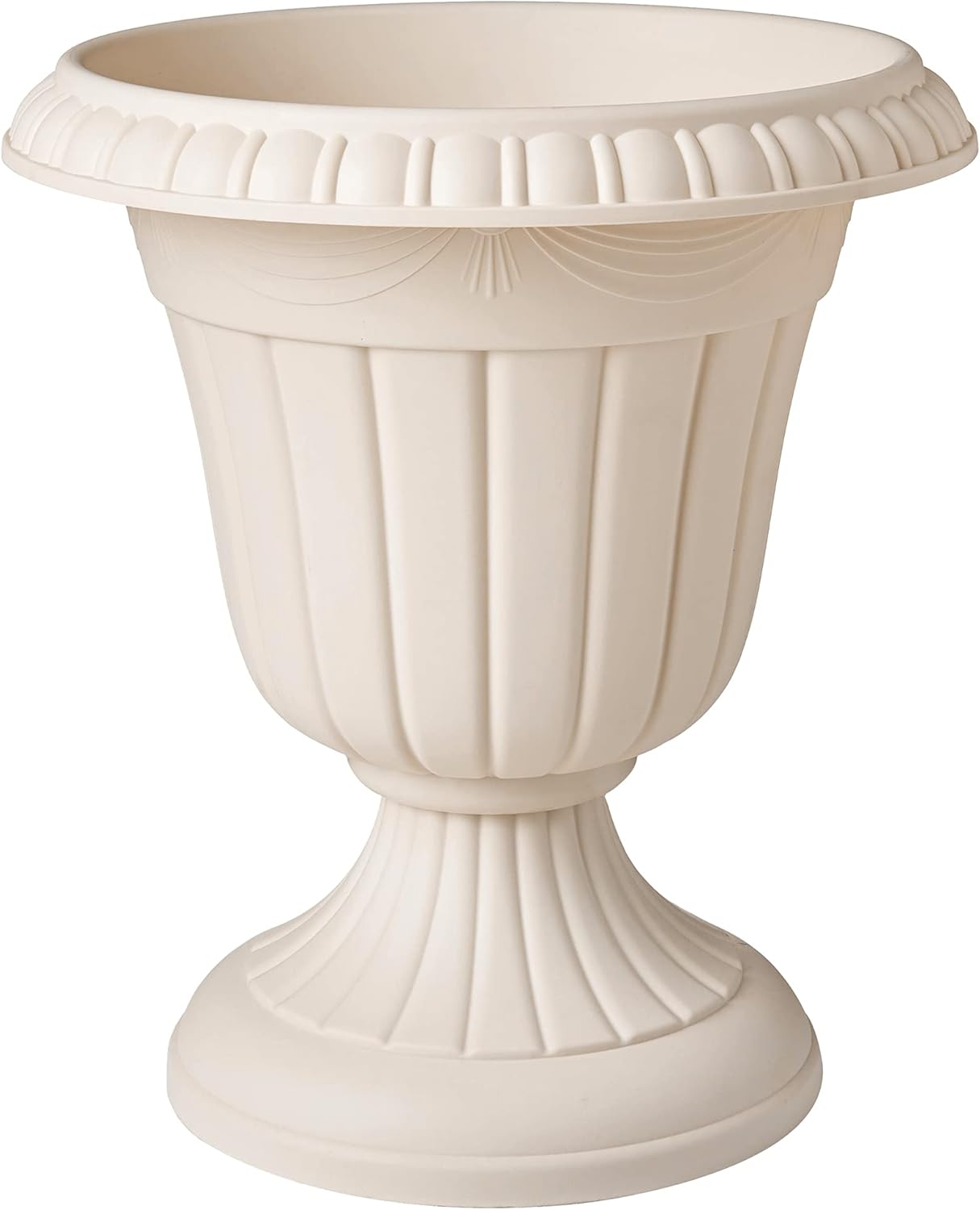 Arcadia Garden Products PL10CP Classic Traditional Plastic Urn Planter Indoor/Outdoor, 15" x 13", Brushed Copper