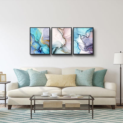 MHARTK66 Wall Art for Bedroom Wall Decor for Living Room Office Decor Abstract Mountain Aurora Landscape Painting 3 Piece Scenic Framed Canvas Art Prints Ready to Hang Kitchen Wall Pictures Home Decor
