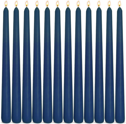 12-Pack Olive Green Taper Candles, 10 Inch Unscented Dripless Candlesticks, Long-Lasting Burn Time of 7-8 Hours, Perfect for Christmas Home Décor Spring and St. Patrick's Day