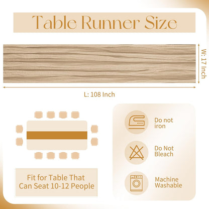10 Pack Beige Cheesecloth Table Runner 17x108 Inch Boho Gauze Cheese Cloth Table Runners for Wedding Party Baby Shower Birthday Home Decor