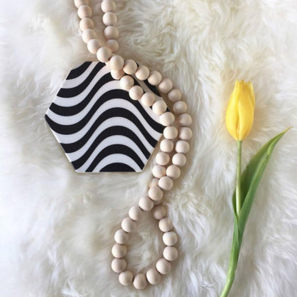IMIKEYA Wooden Beads Garland: Farmhouse Wood Bead Garland with Tassels Boho Wall Hanging for Home Decor Tiered Tray Rustic Wood Prayer for Coffee Table Decor