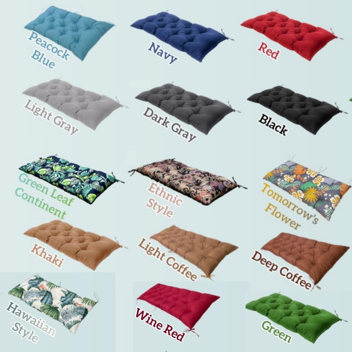 Waterproof & Sun-Resistant Outdoor Bench Cushion - Universal Fit for Patio Chairs, Swing Seats.Lounger Seat Cushions Outdoor Loveseat Bench Seat Pads (Navy,39.4 X 19.7 Inch)