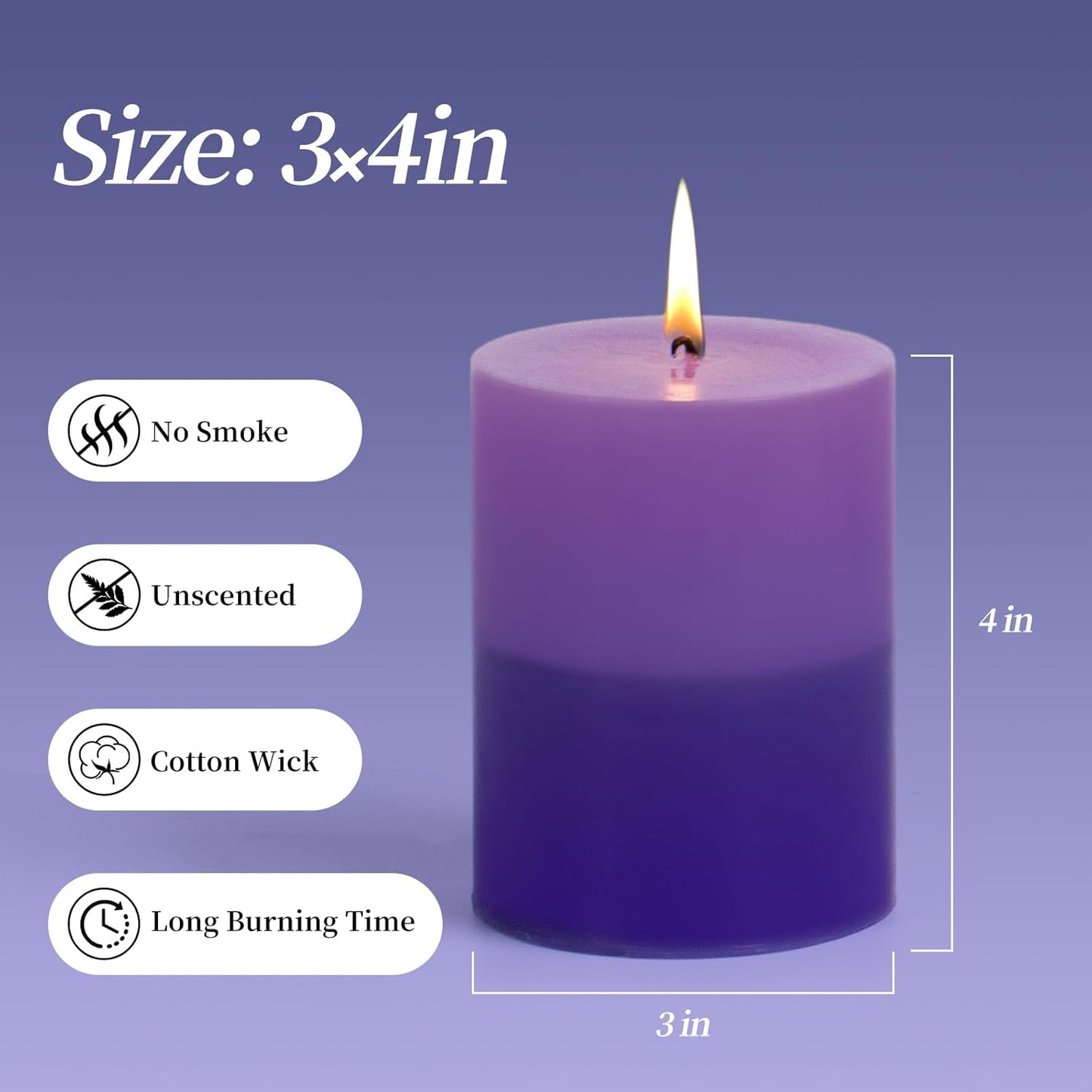 KONNI Coffee Layered Pillar Candles Set of 3, 3"x 4" Unscented Pillar Candles Bulk, 39 Hours Long Burning Candles, Smokeless&Dripless Round Candle for Wedding, Home Decoration, Parties, Spas, Dinner