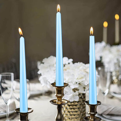 NIKY 10 inch Taper Candles for Christmas, Set of 12 Unscented Dripless Candlesticks - 8 Hours Long Burning for Home Decor, Wedding, Parties and Special Occasions (Ivory)