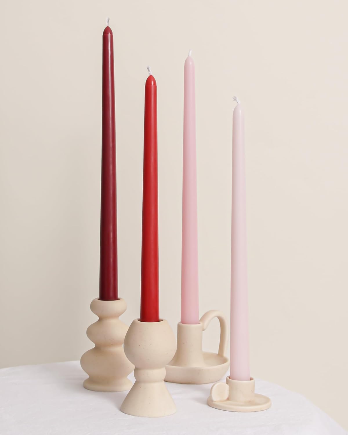Viyffo Taper Candles, 12 Inch, 12 Pack, Brown – Unscented, Smokeless Design, Up to 8-Hour Burn – Tall Candlesticks for Table Decor, Weddings & Dinners