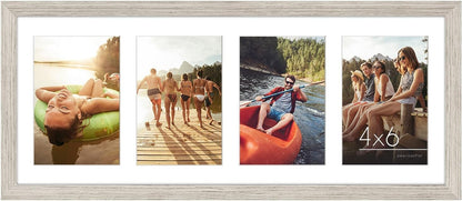 Americanflat 4x6 Collage Picture Frame with Shatter-Resistant Glass - Fits Five 4x6 Photos or Use as One 11x14 Picture Frame - Signature Collection - Collage Frames for Wall Display - Black