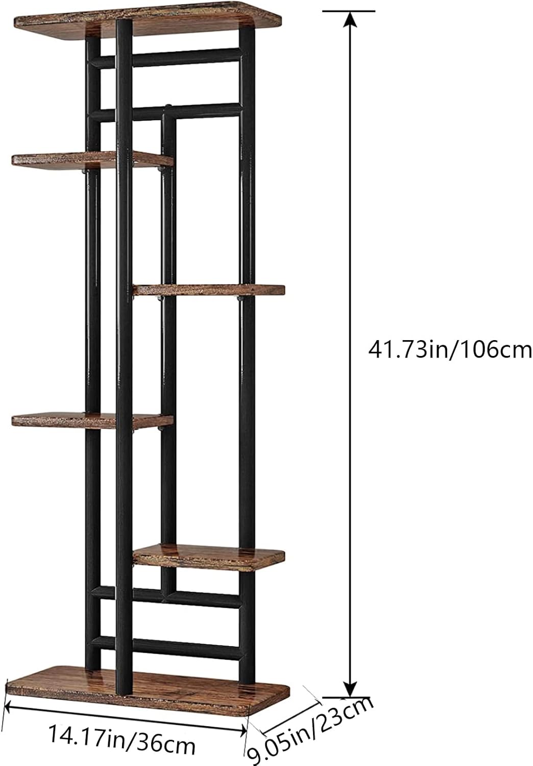 LINZINAR Plant Stand Indoor 4 Tier 5 Potted Multiple Plant Shelf Stands for Garden Corner Balcony Living Room Black