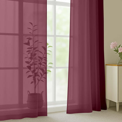 OWENIE Sheer Curtains 84 inches Long 2 Panels Set for Living Room/Bedroom, Rod Pocket Voile Sheer Panel Drapes, White, 2pcs, Each 42" W x 84" L - Colors A