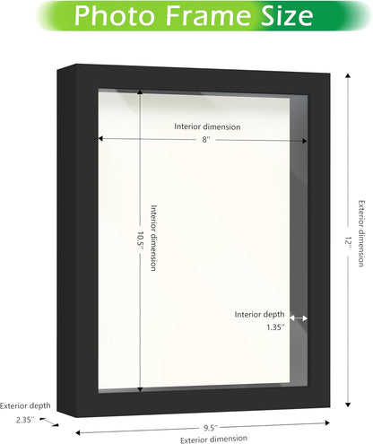 FrameWorks 11” x 14” Dark Oak Wooden Shadow Box Frame – Display Case with Soft Felt Back, Memory Box with Tempered Glass, Display Box with Elegant White Ball Push Pins, Wooden Flower Box