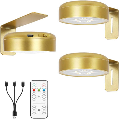 Arixinks 3PACK Picture Light Battery Operated with Remote, Painting Light for Wall Art with 3 Lighting Colors Dimmable, LED Art Display Accent Light on Wall for Poster Dartboard Frame Portrait Black