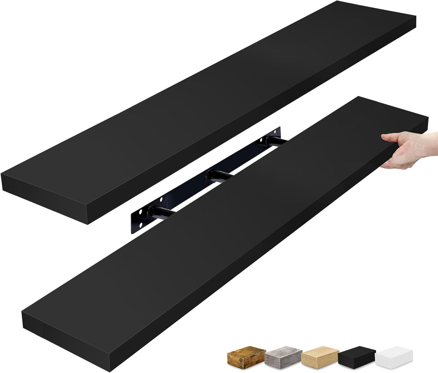 Sorbus Floating Shelves for Wall - 48 Inch Long Bathroom Shelves, Wall Decor for Bedroom, Kitchen, Living Room & Book Storage - Mounted Floating Shelf with Invisible Brackets (Maple Wood, 2 Pack)