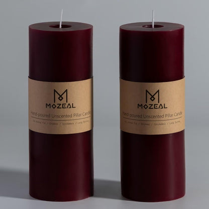 MOZEAL 3" x 4" Hand-Poured Unscented Candle,Dripless Pillar Candle Set of 3,Long Clean Burning,Approx 72 Hours Burn Time,Rustic Country Style,Wedding,Dinner,Christmas and Home Decor,White