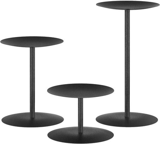 Smtyle Candle Holders for Pillar Candles - Matte Black Christmas Decorations Indoor, Perfect Centerpieces for Tables, Elegant Gift for Home Decorator & Minimalist