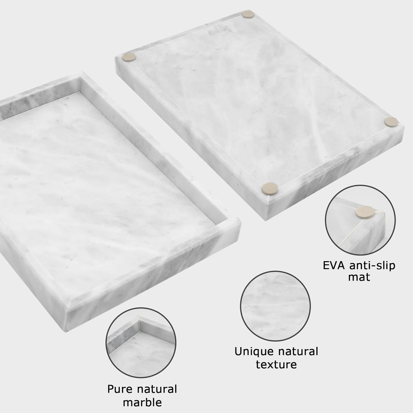 Marble Bathroom Tray,Pure Natural Vanity Tray,Marble Tray for Kitchen Counter Non-Ceramic/Non-Resin,Stone Trays 12 x 8 inch Cyan Green