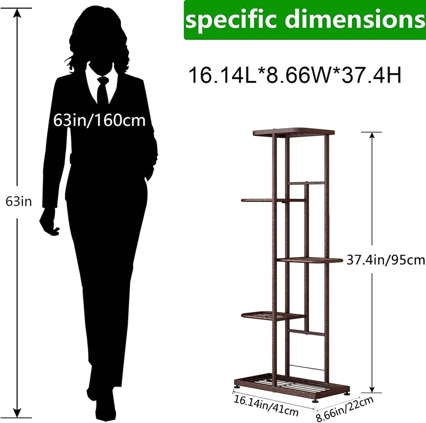 LINZINAR Plant Stand Indoor Outdoor Corner 4 Tier Metal Plant Shelf Patio Plant Rack for Garden Corner Balcony Living Room