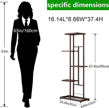 LINZINAR Plant Stand Indoor Outdoor Corner 4 Tier Metal Plant Shelf Patio Plant Rack for Garden Corner Balcony Living Room