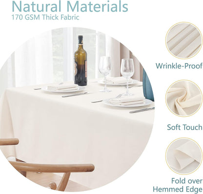 Veblandy Rectangle Tablecloth Waterproof Linen Textured Table Cloth Stain and Wrinkle Resistant Washable, Decorative Fabric Table Cover for Dining, Party and Camping (Sage Green, 52 * 70)