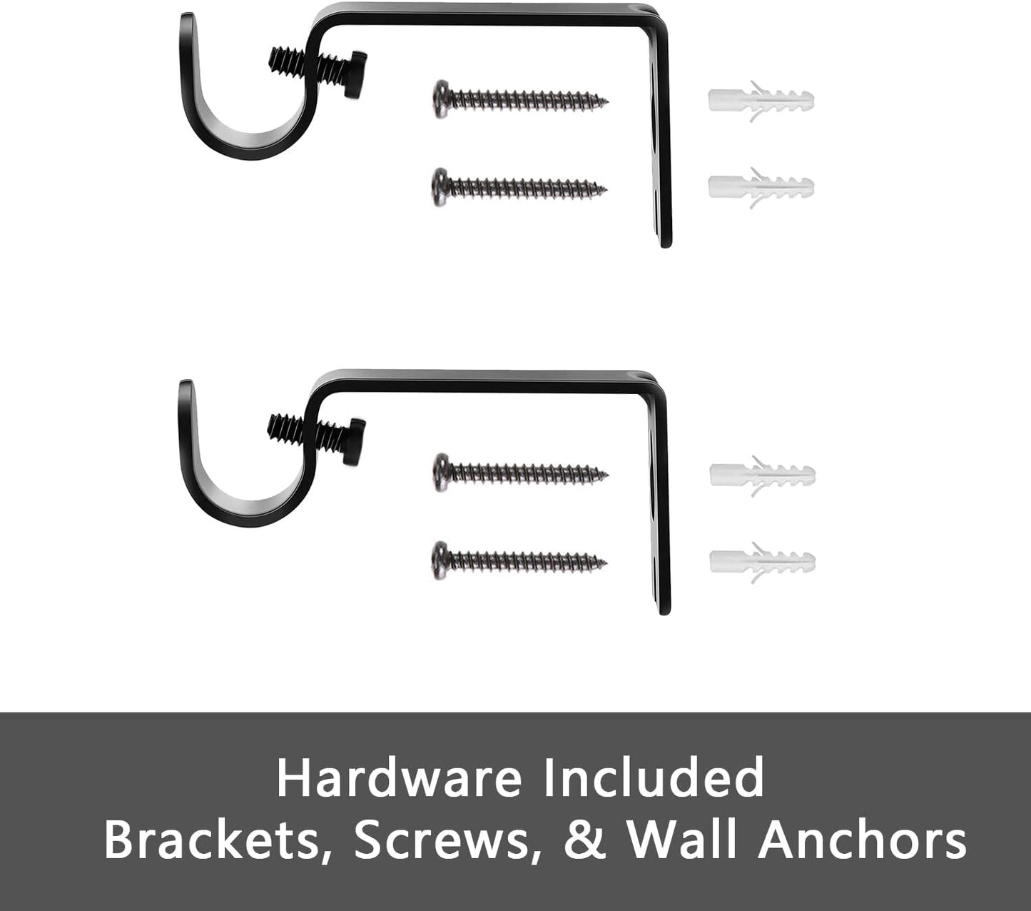 GXOACKJ Curtain Rods for windows 32-48 inch, 5/8 inch Decorative Curtain Rod Set, Matte Black Splicing Heavy Duty Metal Curtain Rod with Brackets