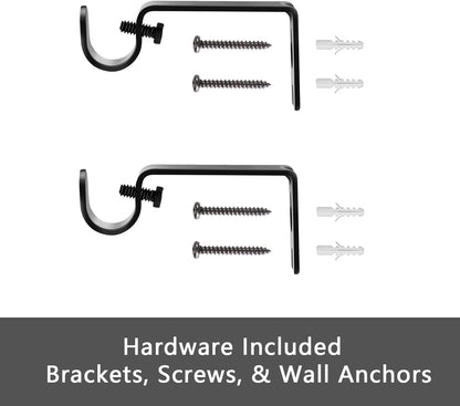 GXOACKJ Curtain Rods for windows 32-48 inch, 5/8 inch Decorative Curtain Rod Set, Matte Black Splicing Heavy Duty Metal Curtain Rod with Brackets