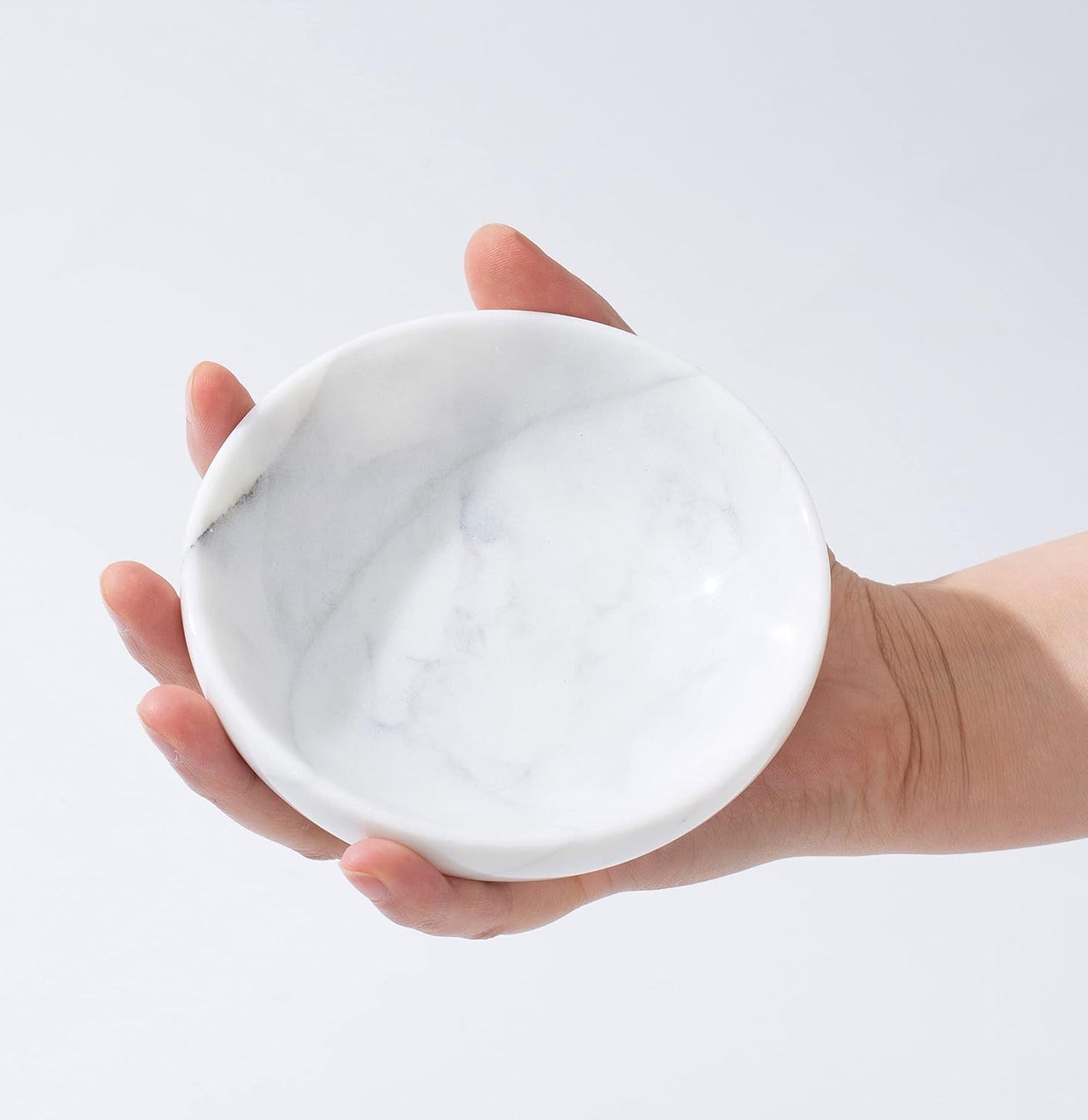 4.72 Inch Small Decorative Bowls, Natural Marble Decorative Bowls for Home Decor, Key Bowl, Coffee Tables Centerpiece, Soap Serving Bowl, Incense Burner, Smudge Bowl