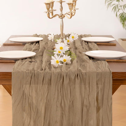 Socomi 3pcs Sage Green Cheesecloth Table Runner Summer Boho Rustic Gauze 120 inch 10FT Cheese Cloth Sheer Runner for Wedding Party Baby Shower Home Decor Holiday Decorations