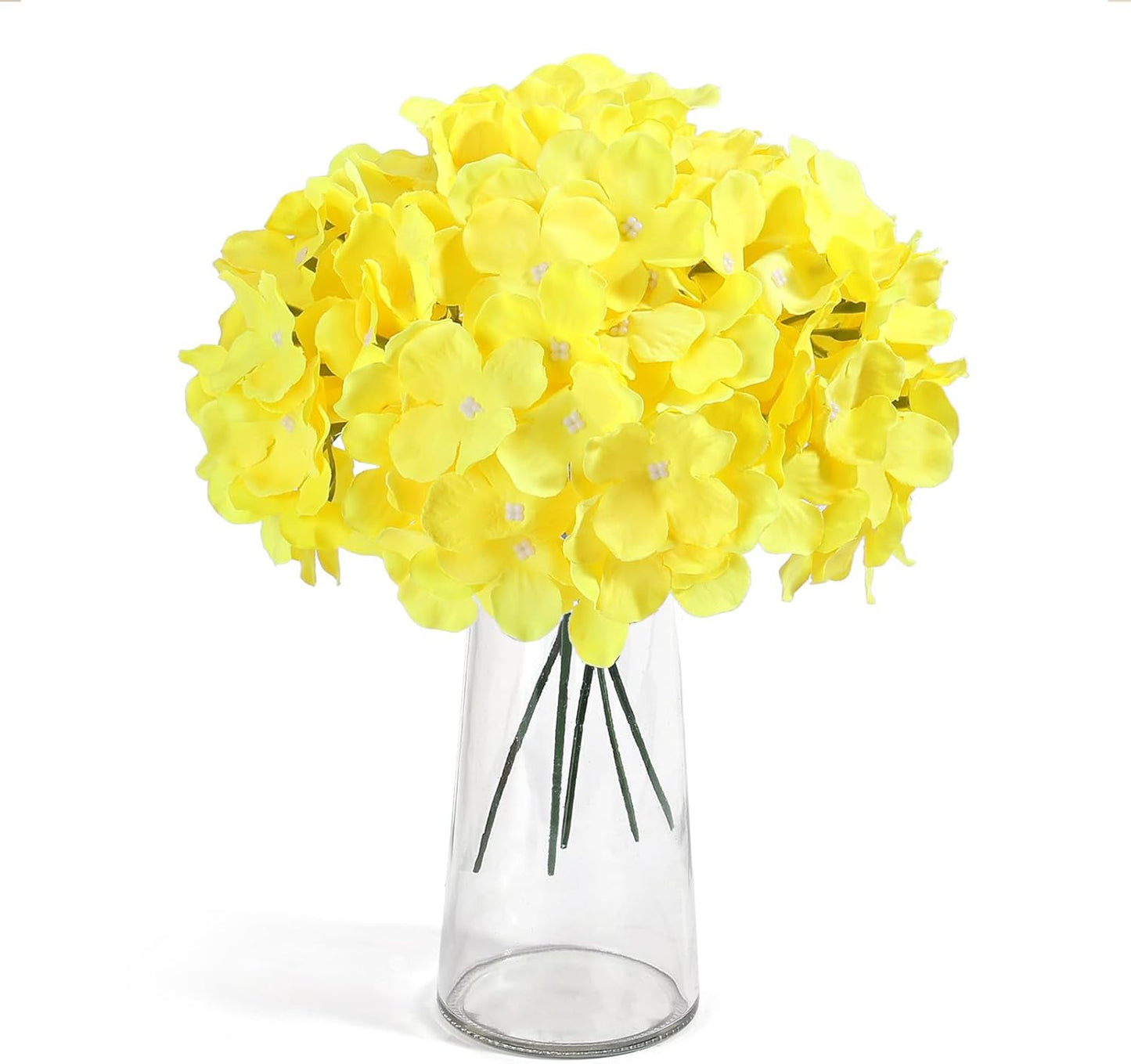 Auihiay 64 PCS Artificial Hydrangea Flowers, Silk Hydrangea Full Flowers Heads with Stems for Wedding Centerpieces, Home, Garden, Baby Shower, Party Decoration (Ivory)