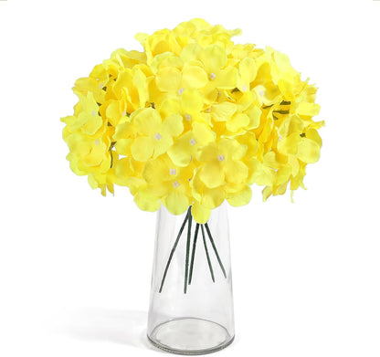 Auihiay 64 PCS Artificial Hydrangea Flowers, Silk Hydrangea Full Flowers Heads with Stems for Wedding Centerpieces, Home, Garden, Baby Shower, Party Decoration (Ivory)