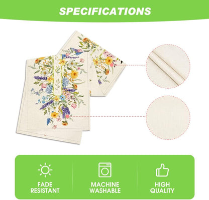 Artoid Mode Bloom Flowers Florals Lavender Summer Table Runner, Seasonal Spring Holiday Kitchen Dining Table Decoration for Home Party Indoor 13x72 Inch