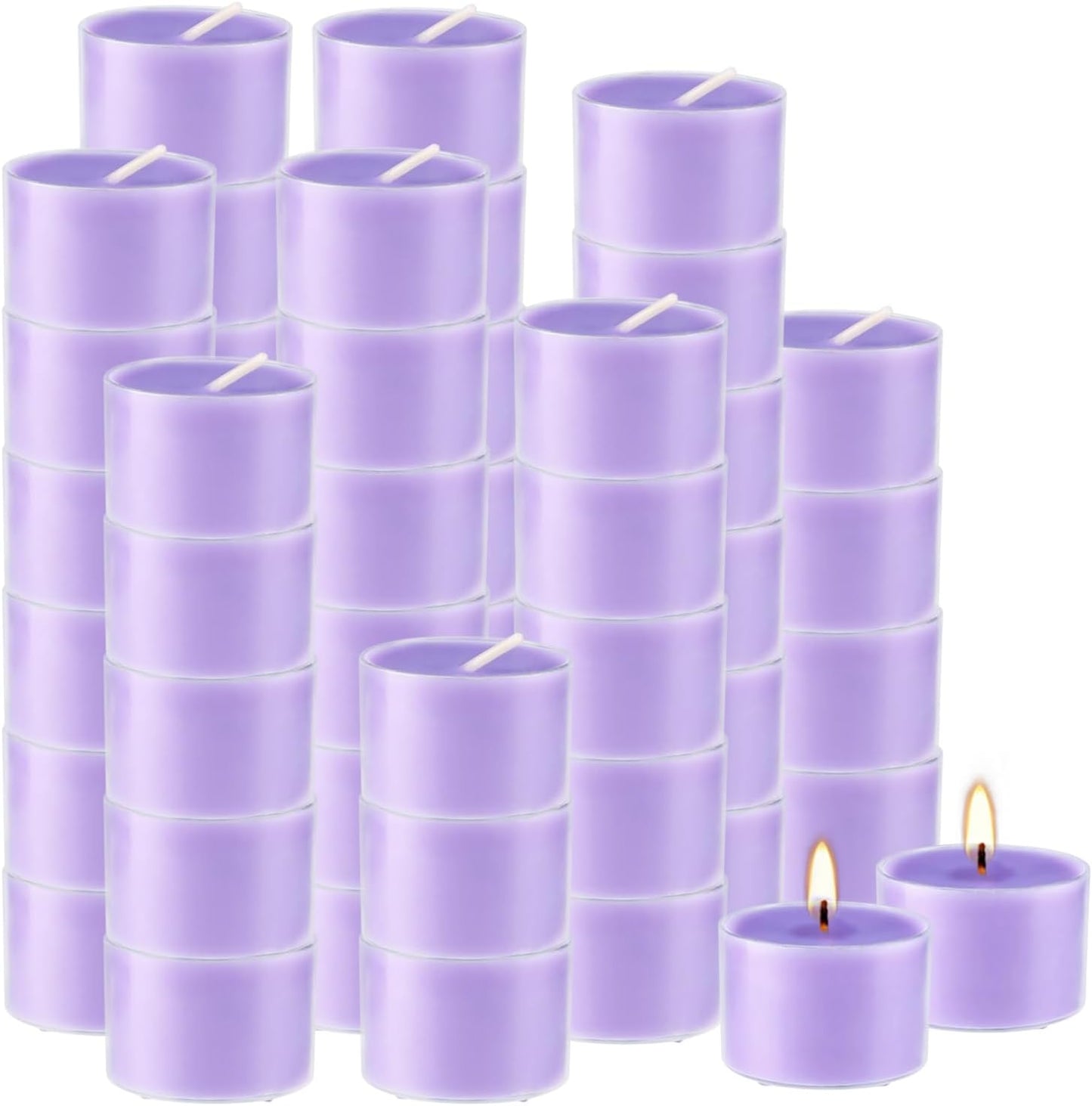 Rose Scented Candle Tealight Candles in Clear Cup, 8 Hours Consistent Smkless Clean Burning, Great for Valentine's Day Holiday, Wedding, Spa, Emergency and Home Decoration（Pink，50 Pack）