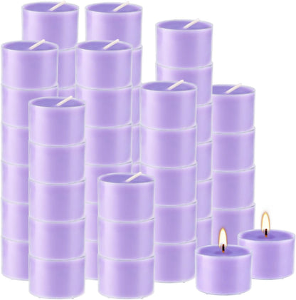Rose Scented Candle Tealight Candles in Clear Cup, 8 Hours Consistent Smkless Clean Burning, Great for Valentine's Day Holiday, Wedding, Spa, Emergency and Home Decoration（Pink，50 Pack）