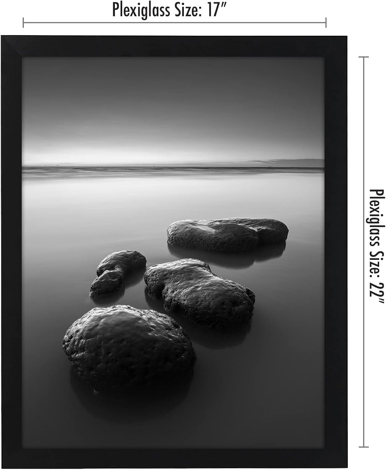 Americanflat 16x20 Picture Frame with Polished Plexiglass - Black Picture Frame - Wide Photo Frames Made of Engineered Wood for Vertical or Horizontal Wall Display - Epic Collection - Black - Colors C