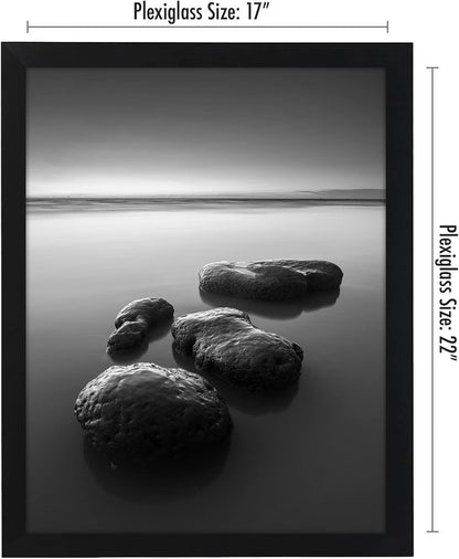 Americanflat 16x20 Picture Frame with Polished Plexiglass - Black Picture Frame - Wide Photo Frames Made of Engineered Wood for Vertical or Horizontal Wall Display - Epic Collection - Black - Colors C