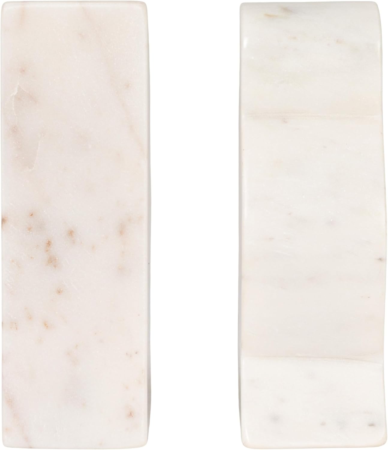 Creative Co-Op Decorative Travertine Wave Bookends, Natural, Set of 2