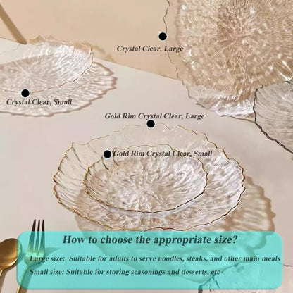 Glass Salad Bowl Irregular Lotus Flower Shape Serving Bowls, Mixing Nut Bowls for Kitchen Fruist, Snack, Dessert, and Ice Cream Candy Dishes (Crystal Gradient Pink, 6.5")