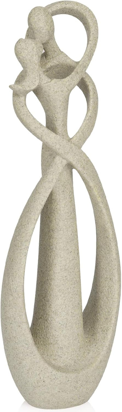 Trycooling Kissing Lovers Statue Abstract Sculpture Resin Statues for Home Decor Modern Home Office Desktop Shelf Bookshelf Decor (Sandstone, Small)