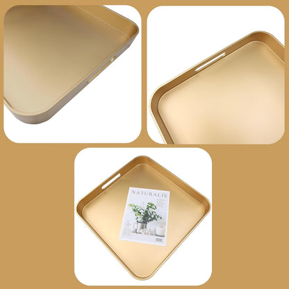 Green Decorative Tray with Handles, Versatile Serving Tray for Coffee Table, Ottoman, Ideal for Serving, Displaying, Organizing, 15.7"*10.2"*1.57"