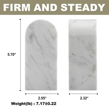 Koville African Natural Marble Bookends for Shelves, Non-Slip Book Ends, 13LBS Ultra Heavy Duty Marble Book Holder Organizer, Apartment Decor for Movies/CD/Video Games(Namib Fantasy)